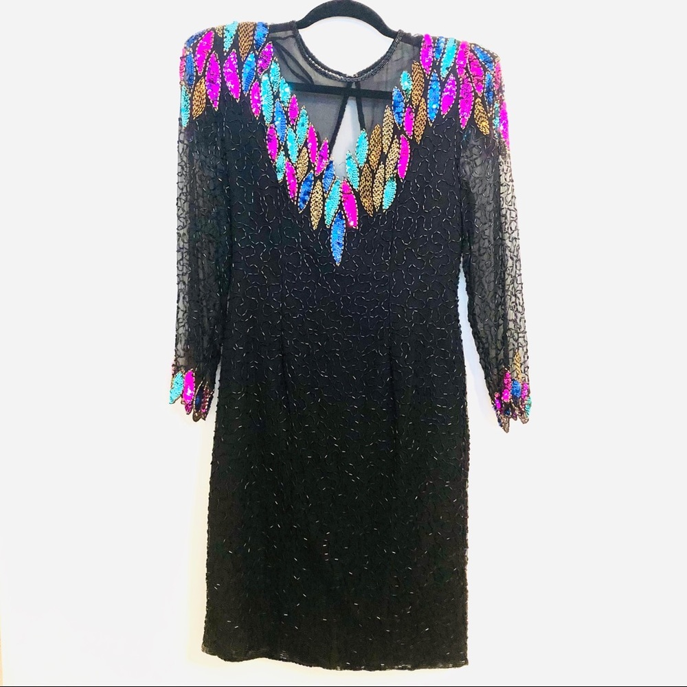 SCALA Vintage Sequin Mesh Dress